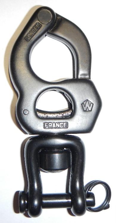 Wichard 4 1/8" Trigger Snap Shackle w/ Swivel Shackle - Black