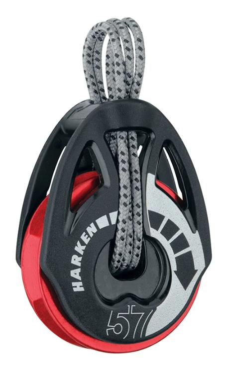 Harken 57mm T2 Carbo Soft-Attach Ratchamatic® Block  Red Sheave