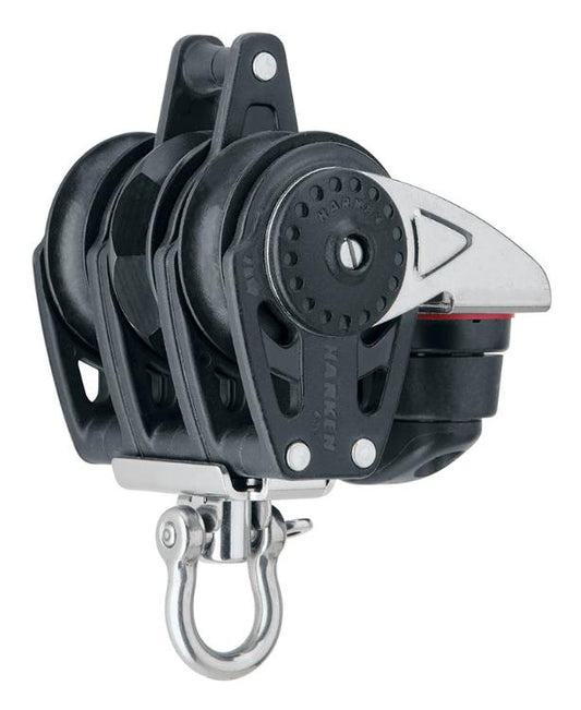 Harken 40mm Triple Swivel Carbo Ratchet Block w/ Cam Cleat & Becket