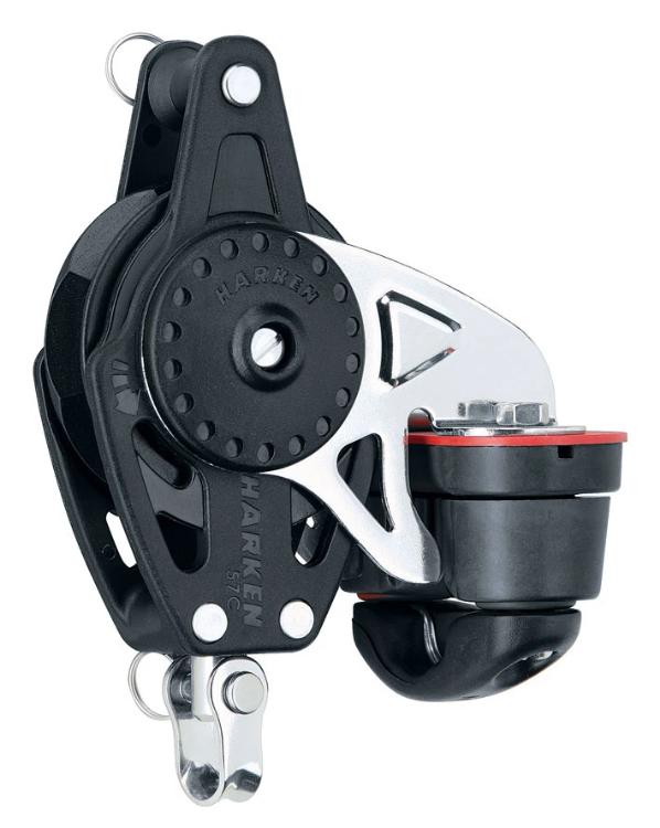 Harken 57mm Single Carbo Ratchamatic Block w/ Cam Cleat & Becket