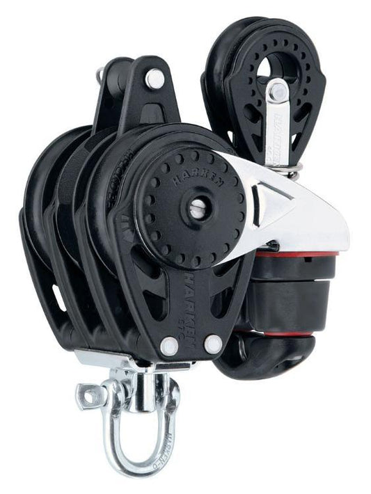 Harken 57mm Triple Carbo Ratchamatic Block w/ Cam Cleat & 40mm Block