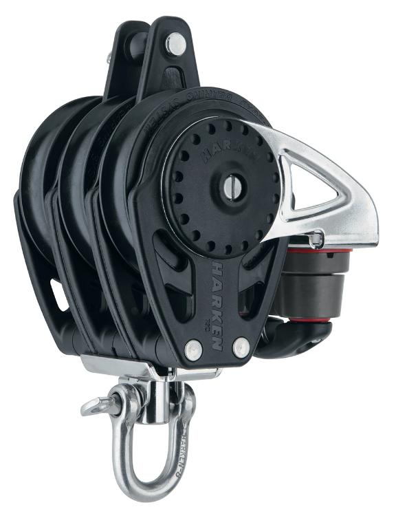 Harken 75mm Triple Swivel Carbo Block w/ Cam Cleat & Becket