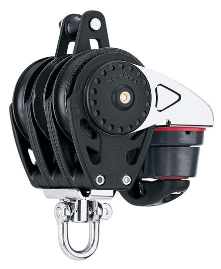 Harken 75mm Triple Carbo Ratchamatic Block w/ Cam Cleat & Becket