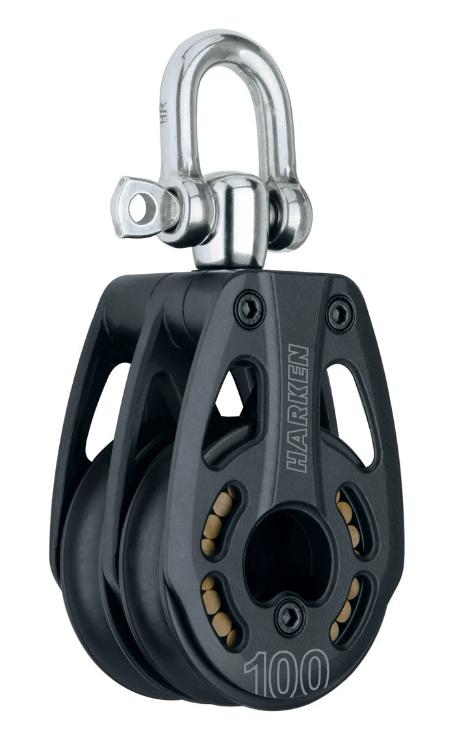 Harken 100mm Aluminum Double Block, Swivel