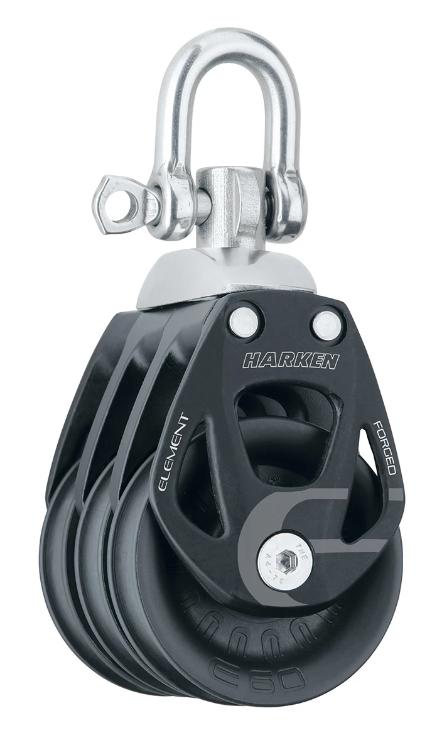 Harken 60mm Aluminum Element Triple Block w/ Swivel