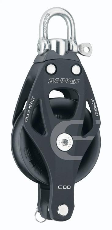 Harken 80mm Aluminum Element Block w/ Swivel & Becket