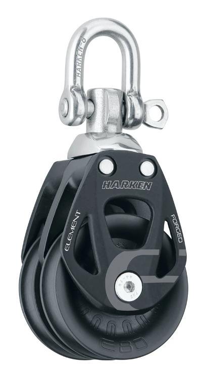 Harken 80mm Aluminum Element Double Block w/ Swivel