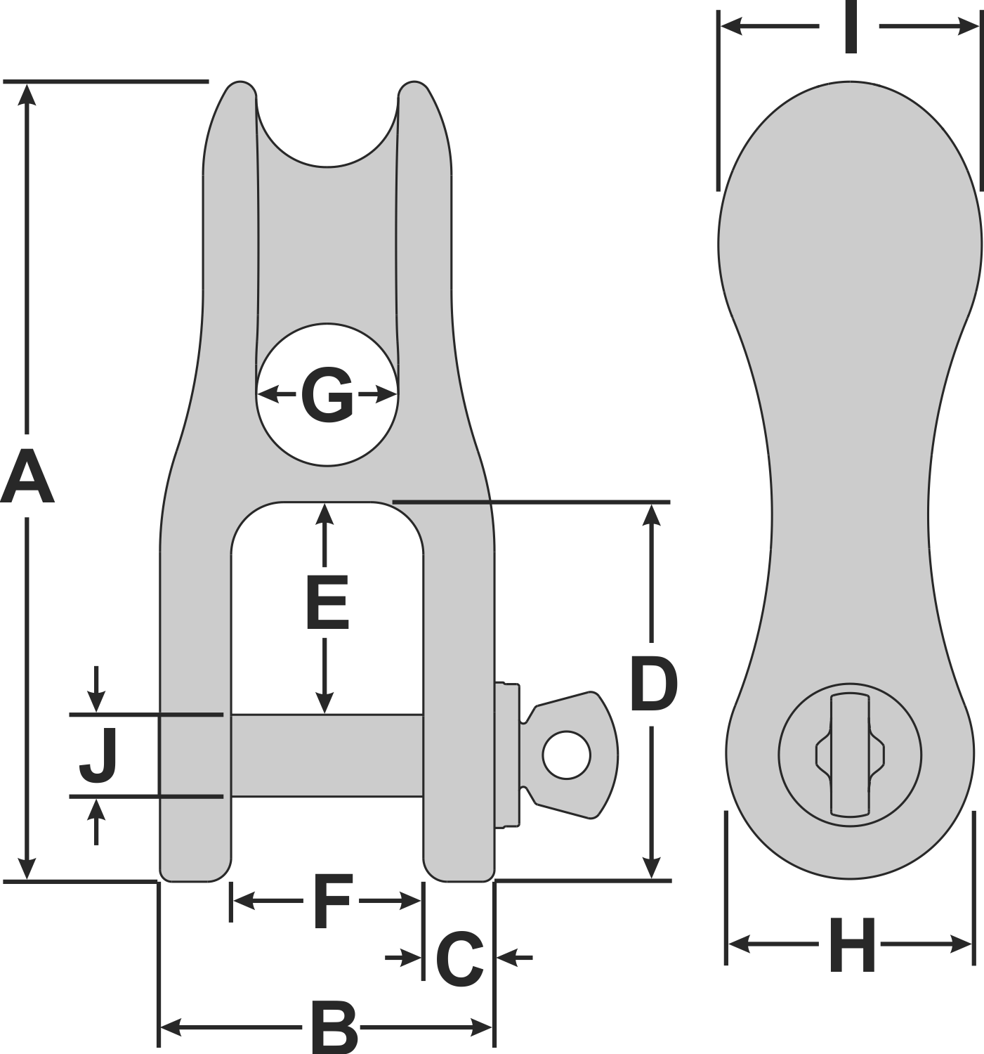 Tylaska 3.15" H8 Aluminum Halyard Shackle