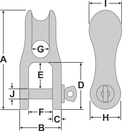 Tylaska 3.74"  H12 Aluminum Halyard Shackle