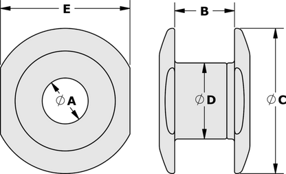 Tylaska RB10 Two-Piece Rope Bushing 10-12mm Deck Thickness