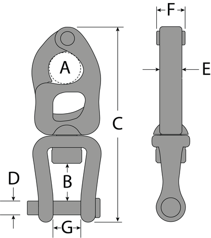 Tylaska 4 5/16" T12 Clevis Bail Snap Shackle