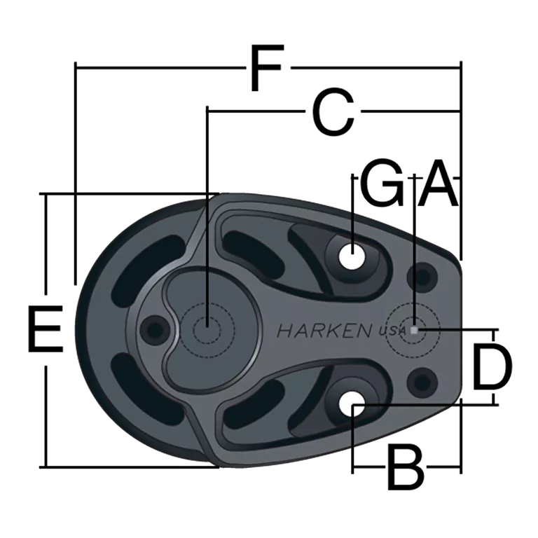 Harken 125mm Aluminum Double Footblock